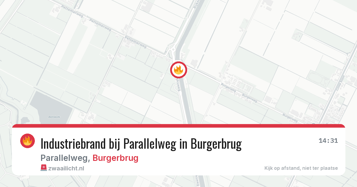 Industriebrand bij Parallelweg in Burgerbrug — 3 jul 2026