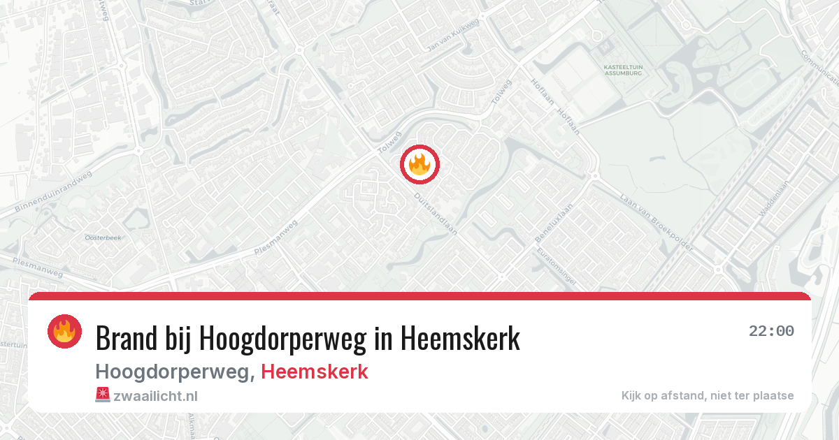 Brand bij Hoogdorperweg in Heemskerk — 20 jul 2026