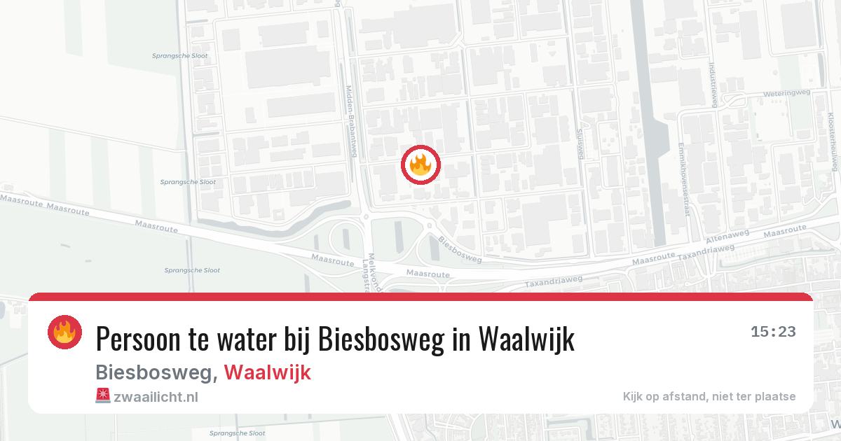 Persoon te water bij Biesbosweg in Waalwijk — 18 mrt 2026