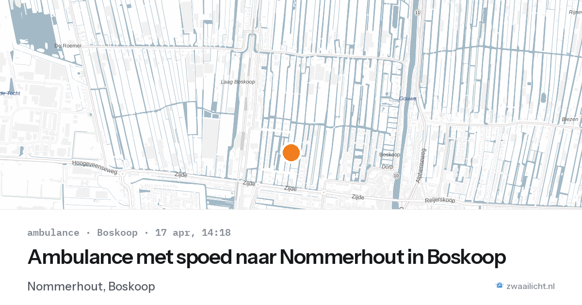 Ambulance met spoed naar Nommerhout in Boskoop — 17 apr 2026