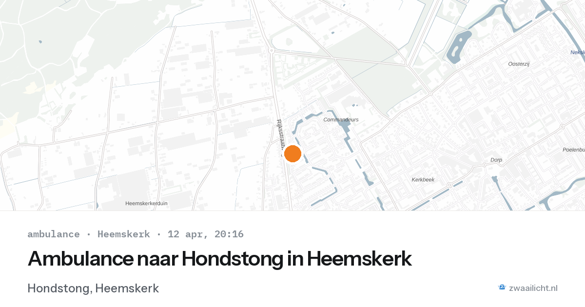 Ambulance naar Hondstong in Heemskerk — 12 apr 2026