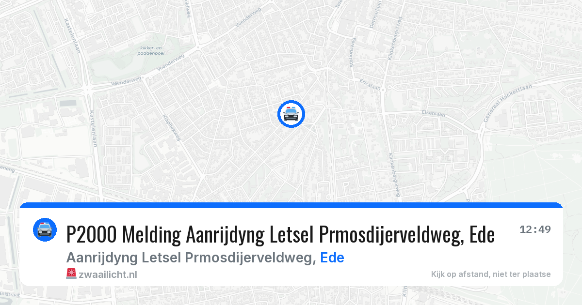 P2000 Melding Aanrijdyng Letsel Prmosdijerveldweg, Ede — 24 jun 2026