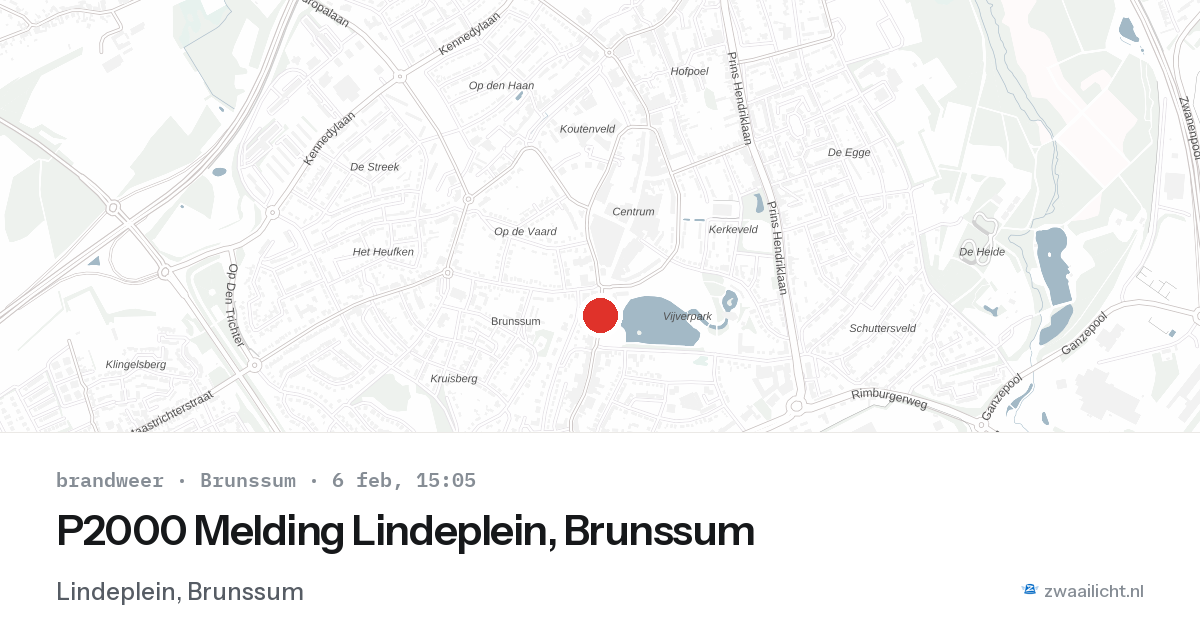 P2000 Melding Lindeplein, Brunssum — 6 feb 2026