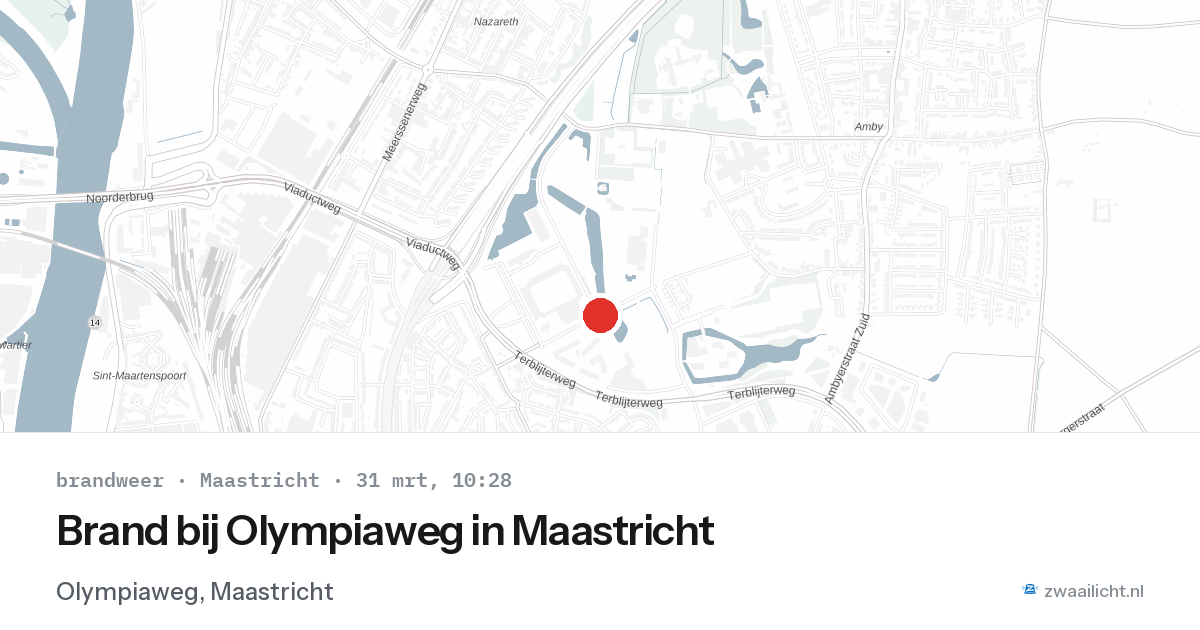 Brand bij Olympiaweg in Maastricht — 31 mrt 2026