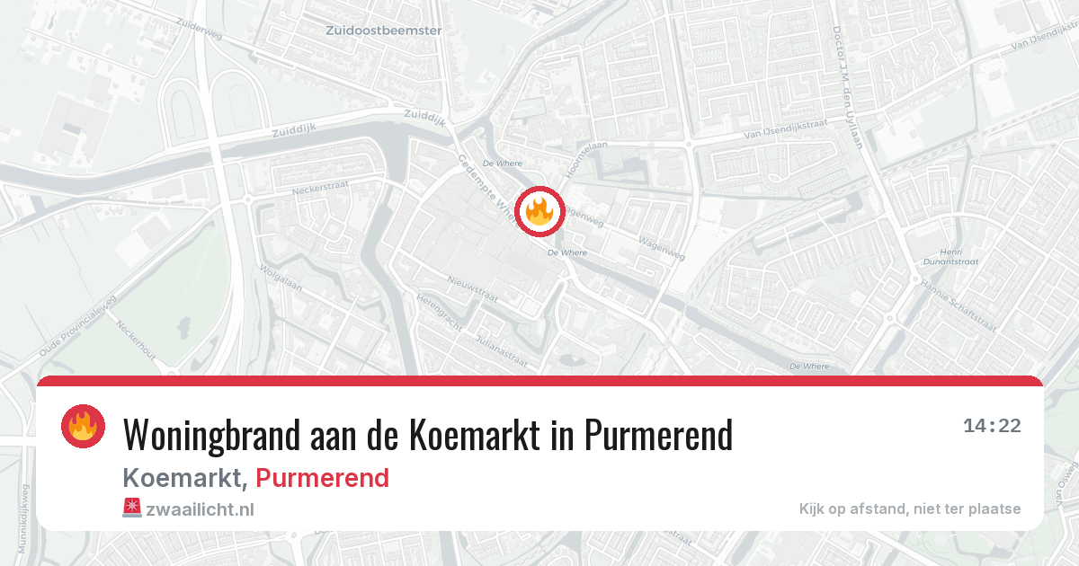 Woningbrand aan de Koemarkt in Purmerend — 28 apr 2026