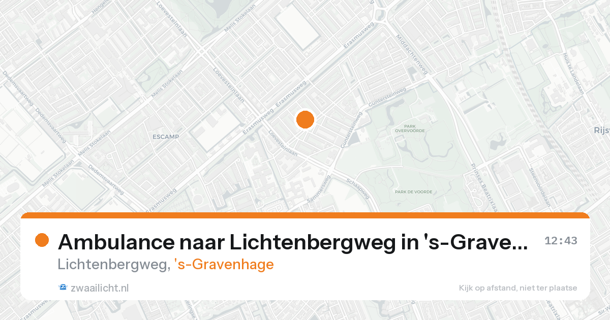 Ambulance naar Lichtenbergweg in 's-Gravenhage — 17 aug 2026