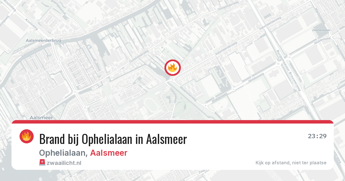 Brand bij Ophelialaan in Aalsmeer — 5 jul 2026