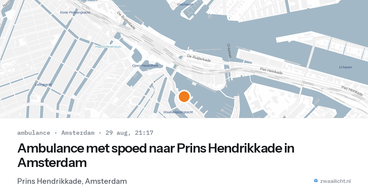 Ambulance met spoed naar Prins Hendrikkade in Amsterdam — 29 aug 2026