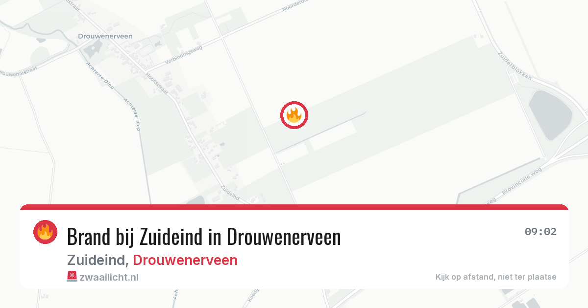 Brand bij Zuideind in Drouwenerveen — 20 jun 2026