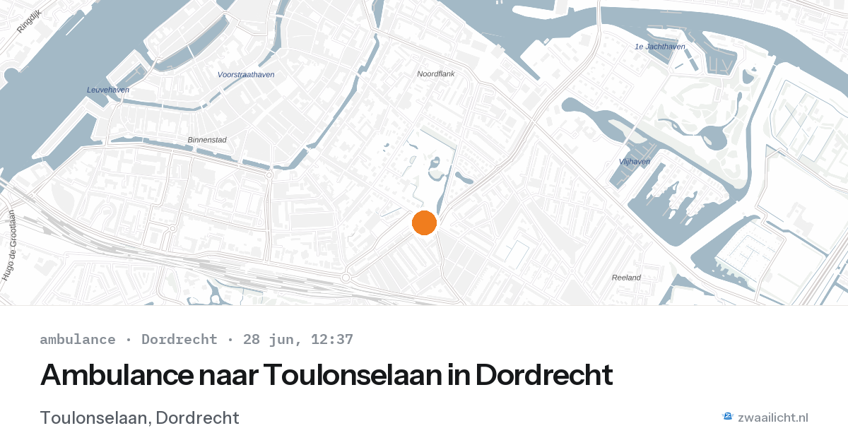 Ambulance naar Toulonselaan in Dordrecht — 28 jun 2026