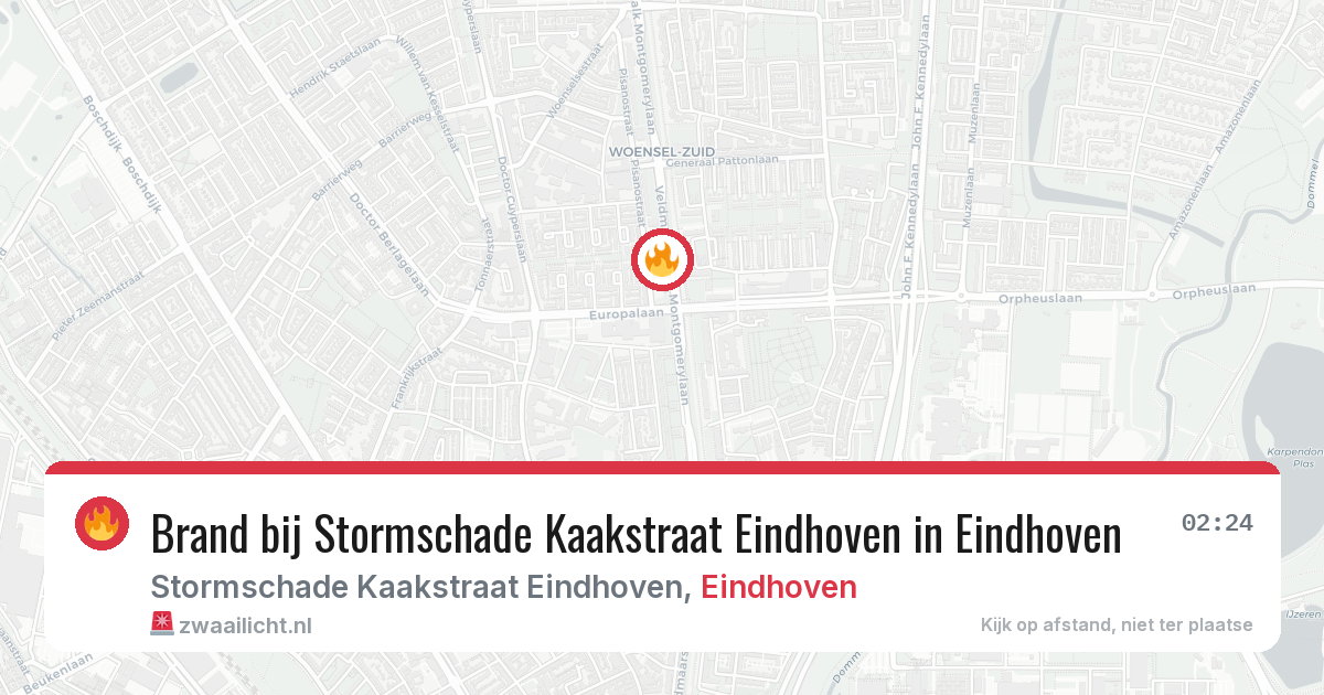 Brand bij Stormschade Kaakstraat Eindhoven in Eindhoven — 28 jun 2026