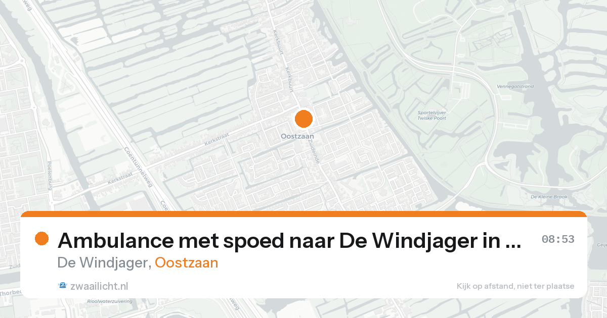 Ambulance met spoed naar De Windjager in Oostzaan — 18 aug 2026