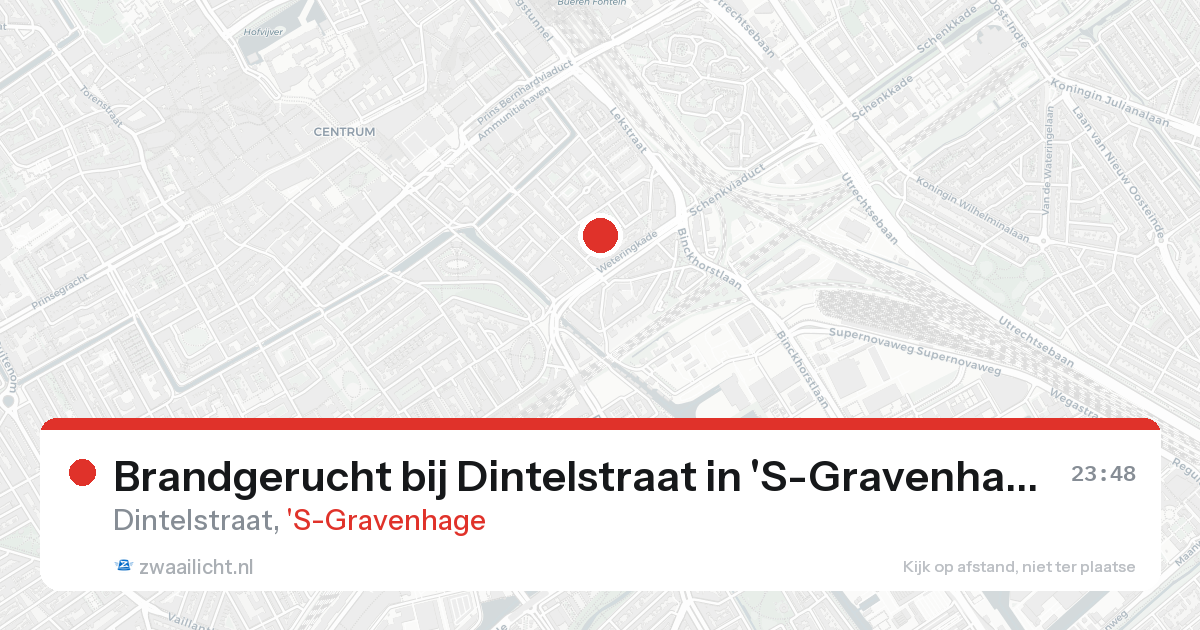 Brandgerucht bij Dintelstraat in 'S-Gravenhage — 17 aug 2026