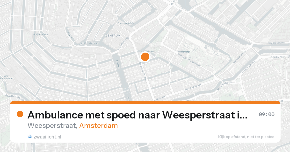 Ambulance met spoed naar Weesperstraat in Amsterdam — 20 aug 2026
