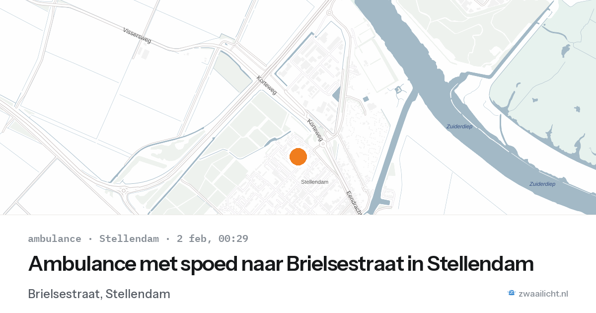 Ambulance met spoed naar Brielsestraat in Stellendam — 1 feb 2026