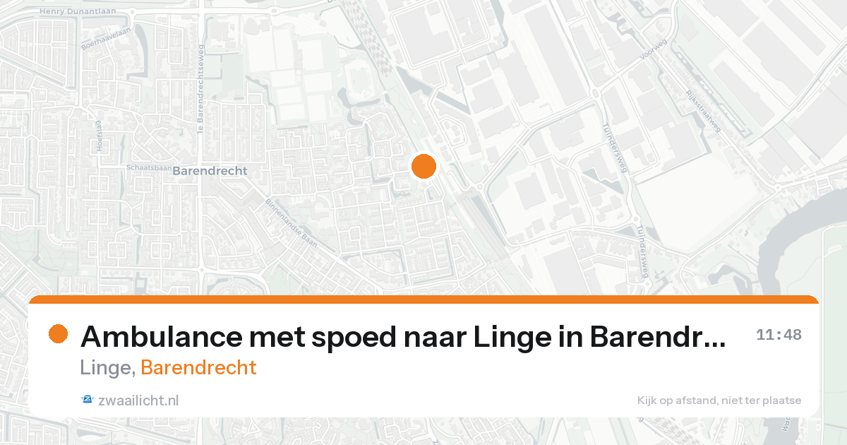 Ambulance met spoed naar Linge in Barendrecht — 20 aug 2026