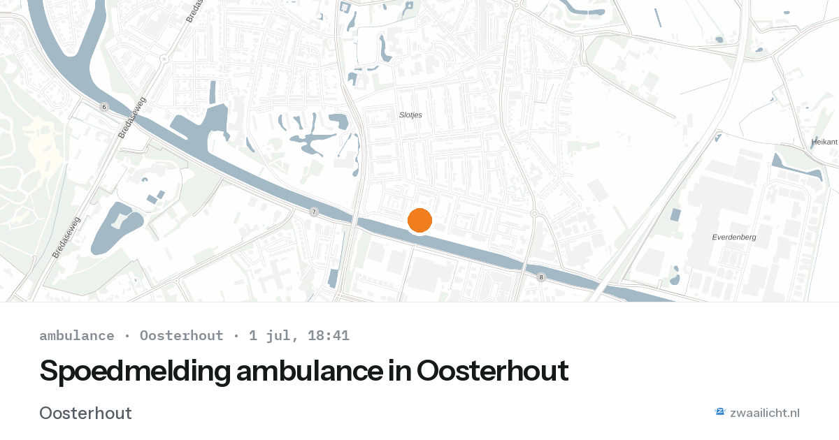 Spoedmelding ambulance in Oosterhout — 1 jul 2026