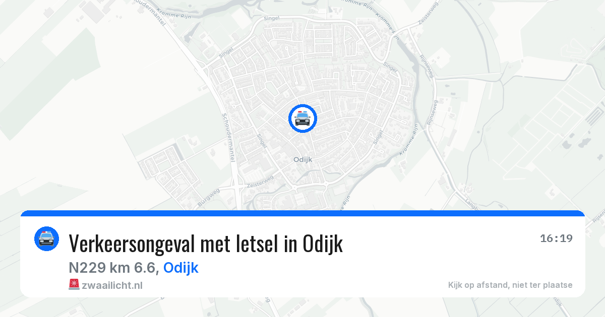 Verkeersongeval met letsel in Odijk — 9 apr 2026