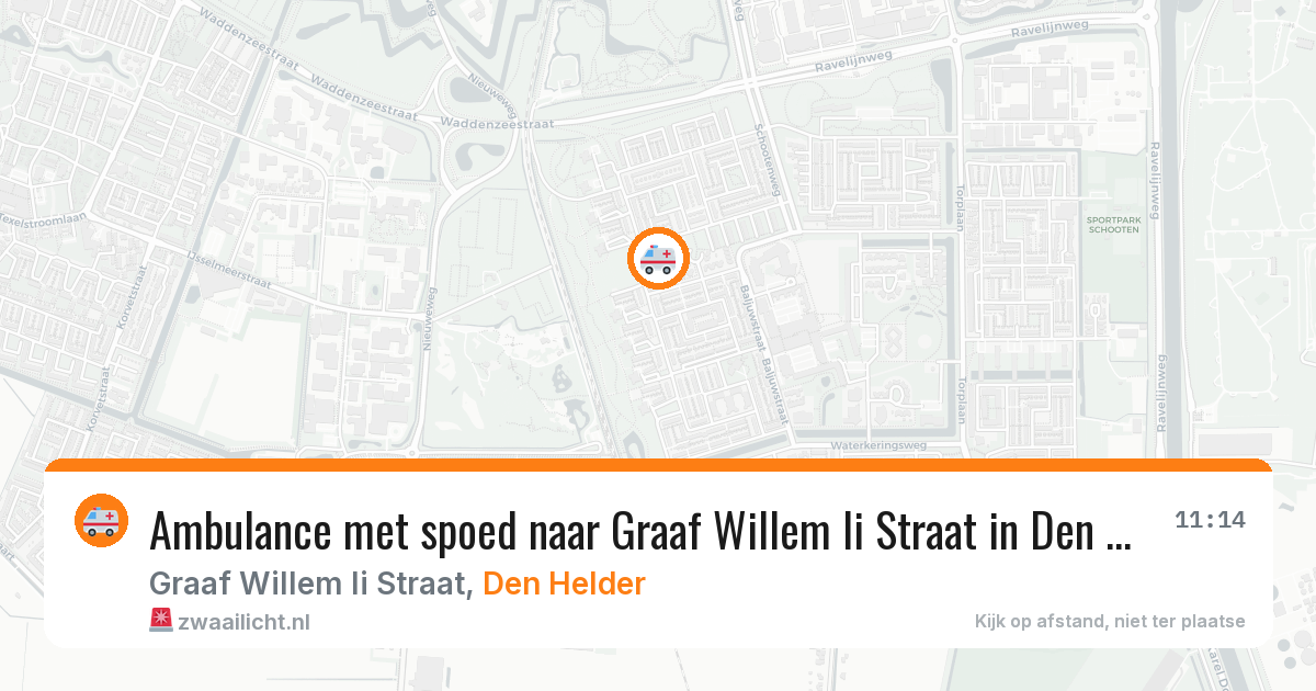 Ambulance met spoed naar Graaf Willem Ii Straat in Den Helder — 15 jul 2026