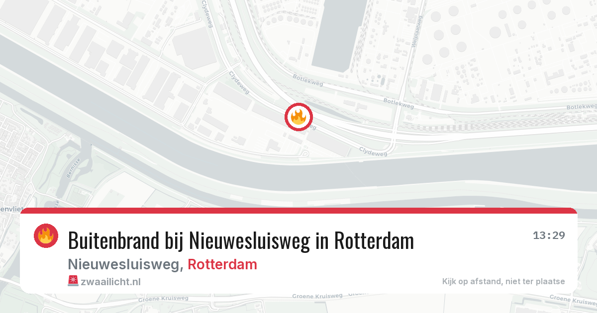 Buitenbrand bij Nieuwesluisweg in Rotterdam — 9 jul 2026