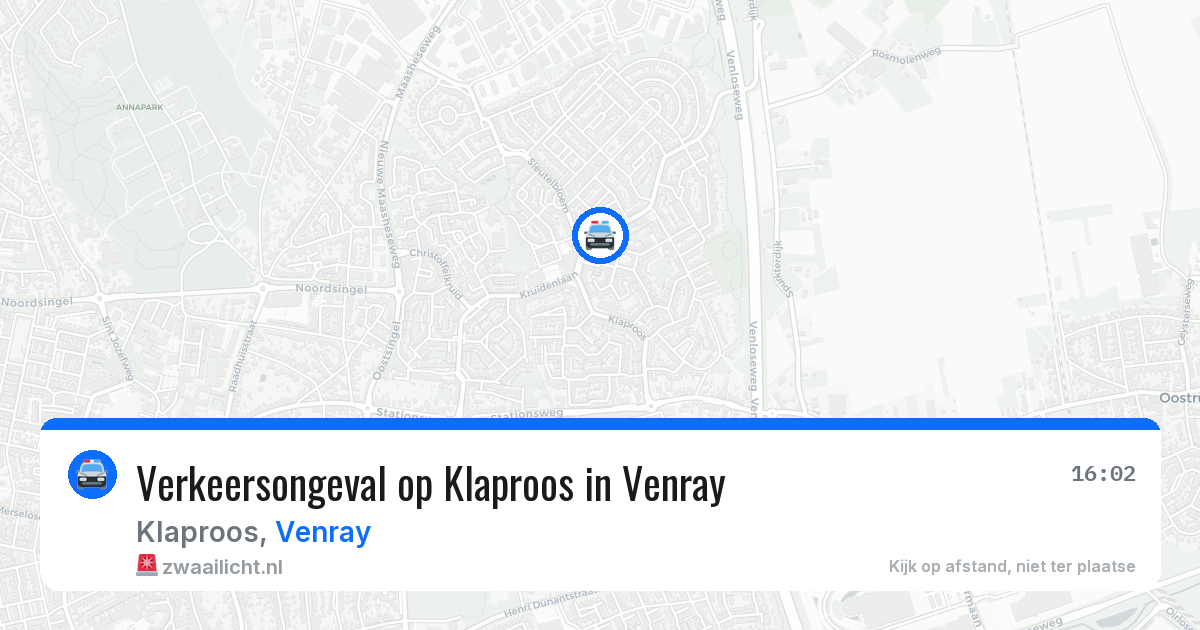 Verkeersongeval op Klaproos in Venray — 8 jun 2026