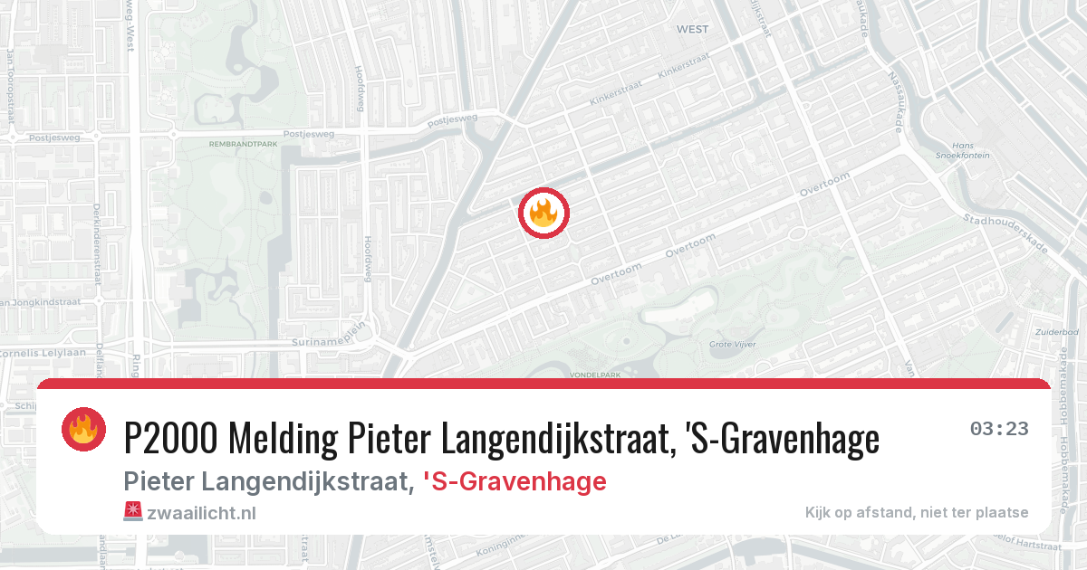 P2000 Melding Pieter Langendijkstraat, 'S-Gravenhage — 9 feb 2026