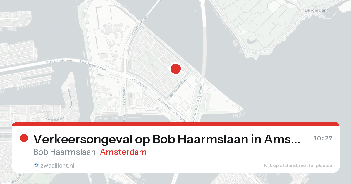 Verkeersongeval op Bob Haarmslaan in Amsterdam — 26 aug 2026