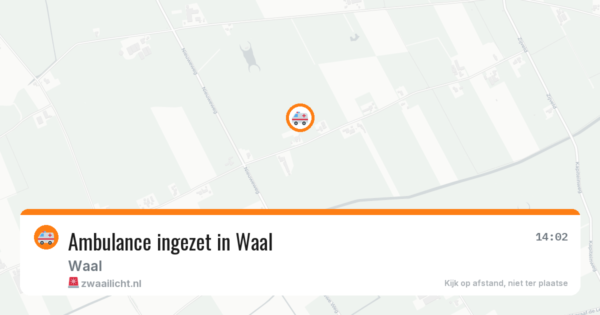 Ambulance ingezet in Waal — 7 aug 2026