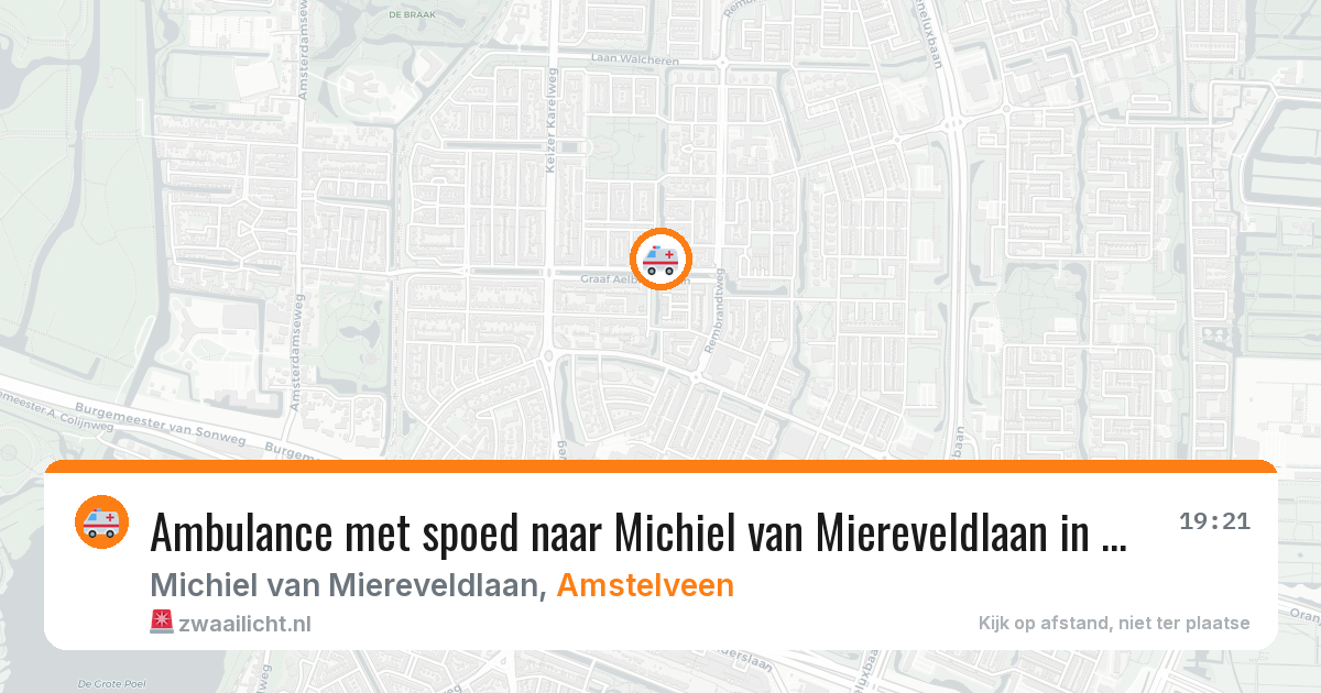 Ambulance met spoed naar Michiel van Miereveldlaan in Amstelveen — 6 jun 2026