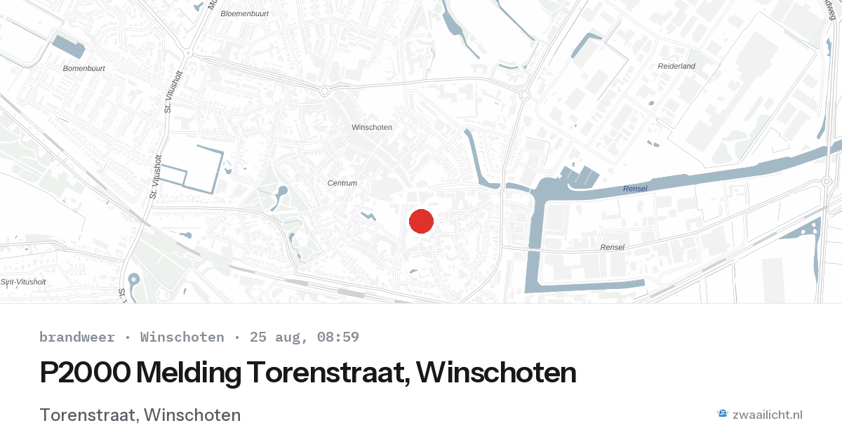 P2000 Melding Torenstraat, Winschoten — 25 aug 2026