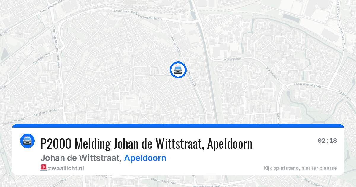 P2000 Melding Johan de Wittstraat, Apeldoorn — 6 jul 2026