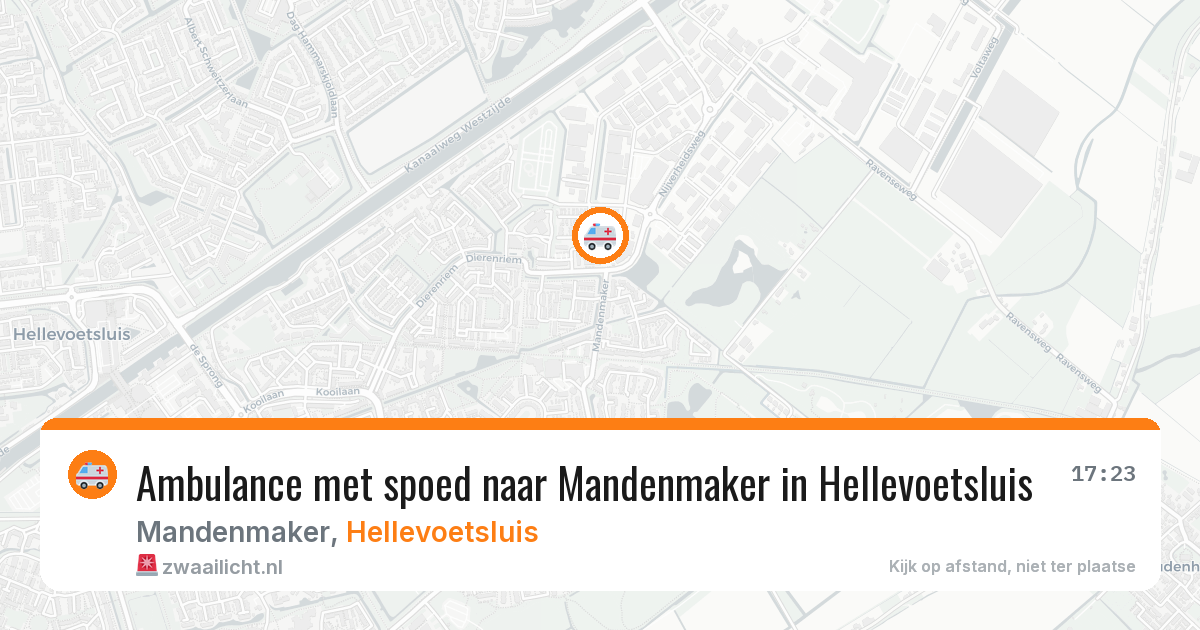 Ambulance met spoed naar Mandenmaker in Hellevoetsluis — 17 mei 2026