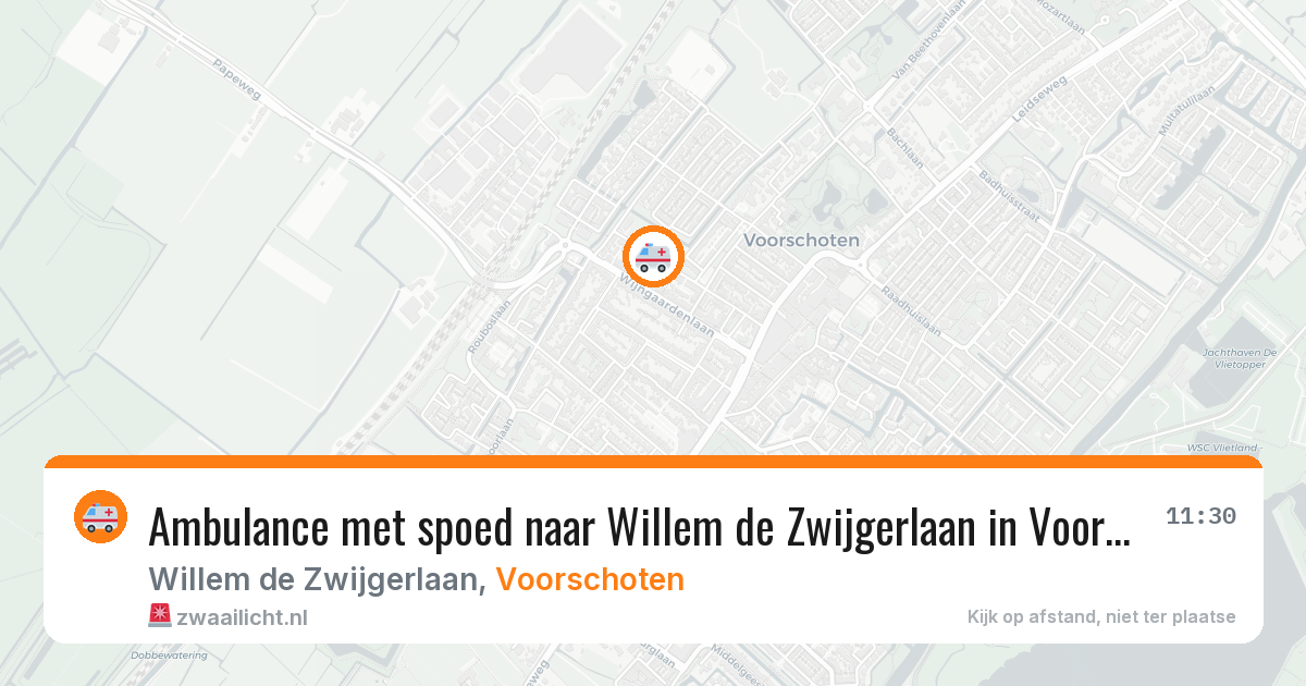 Ambulance met spoed naar Willem de Zwijgerlaan in Voorschoten — 13 aug 2026