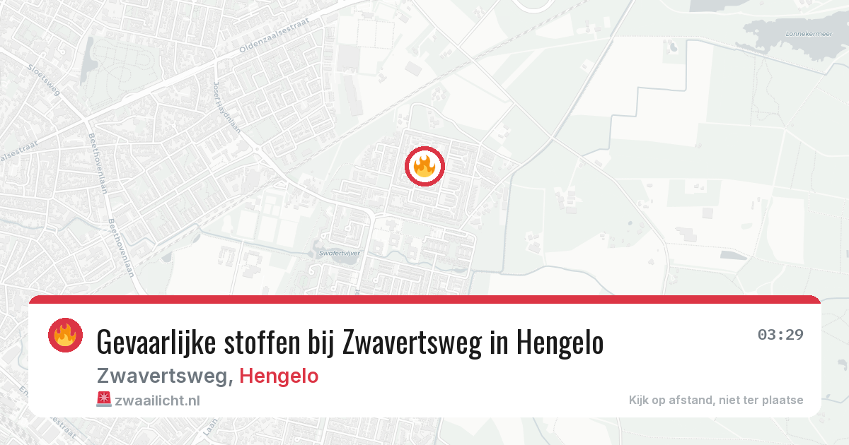 Gevaarlijke stoffen bij Zwavertsweg in Hengelo — 24 jun 2026