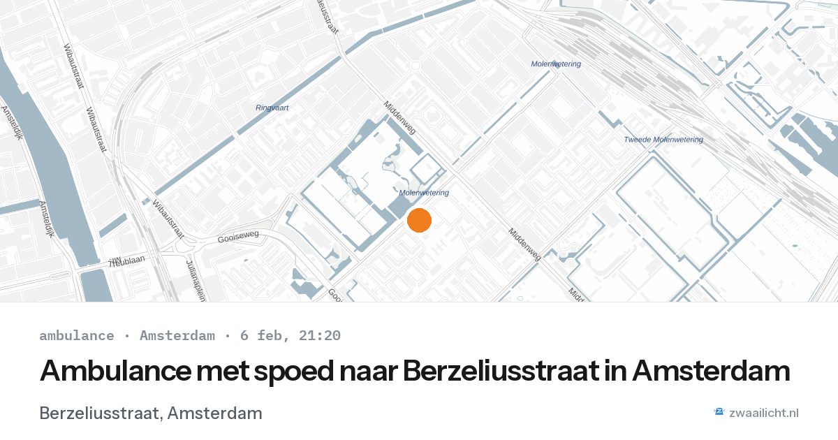 Ambulance met spoed naar Berzeliusstraat in Amsterdam — 6 feb 2026