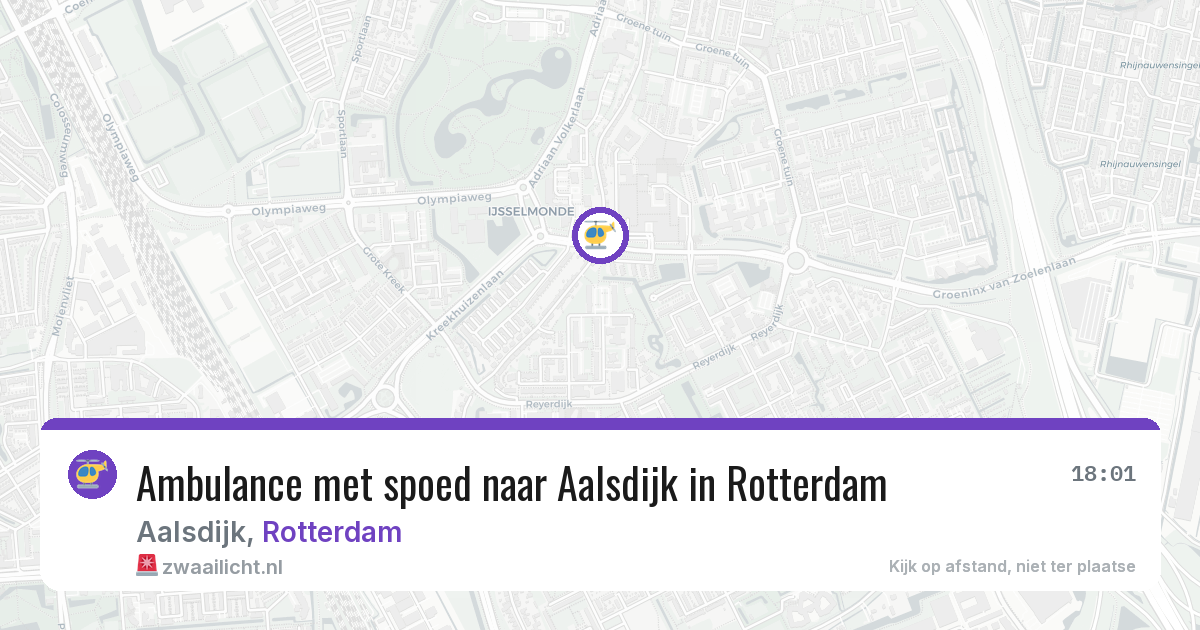 Ambulance met spoed naar Aalsdijk in Rotterdam — 6 jul 2026