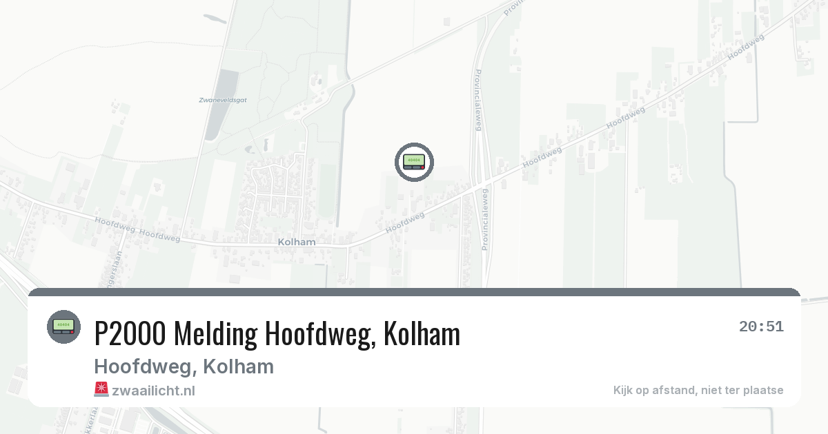P2000 Melding Hoofdweg, Kolham — 23 apr 2026