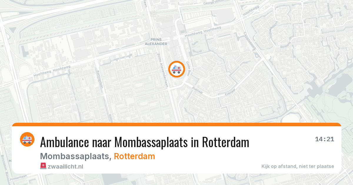 Ambulance naar Mombassaplaats in Rotterdam — 10 aug 2026