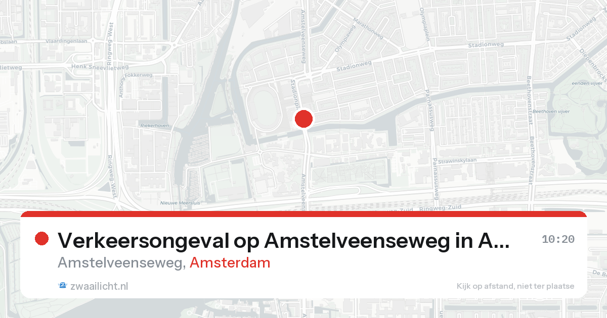 Verkeersongeval op Amstelveenseweg in Amsterdam — 26 aug 2026