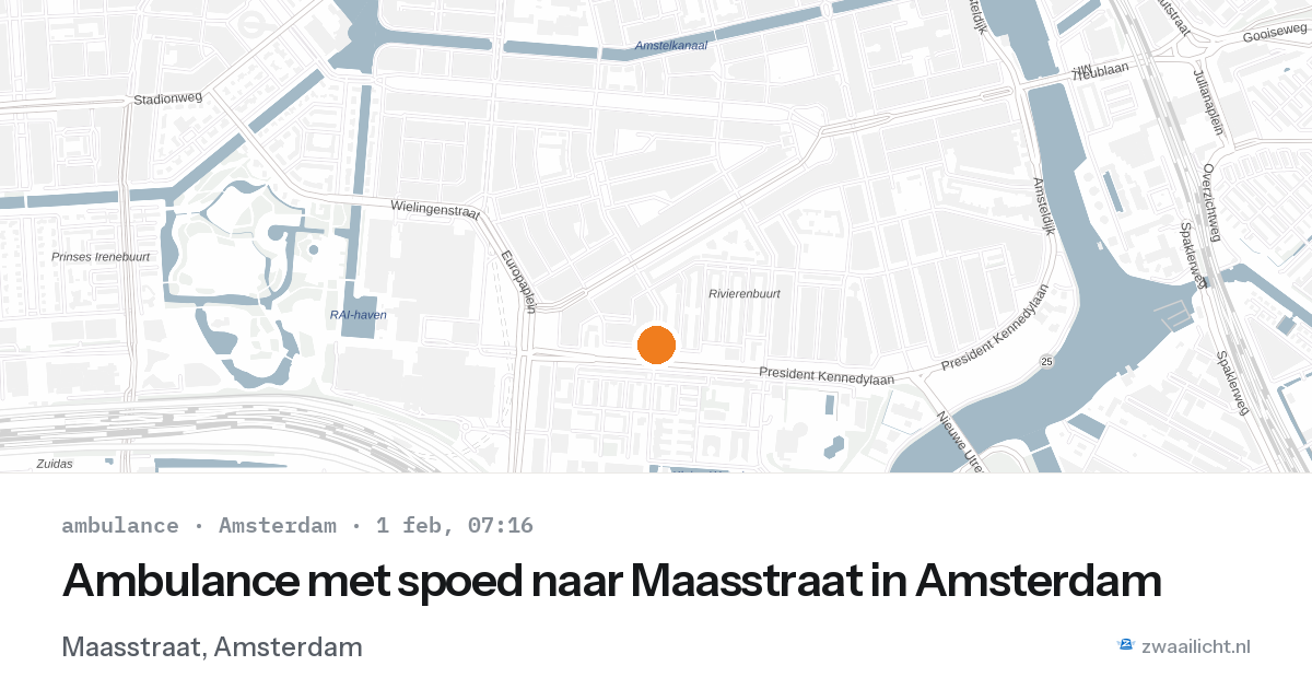 Ambulance met spoed naar Maasstraat in Amsterdam — 1 feb 2026
