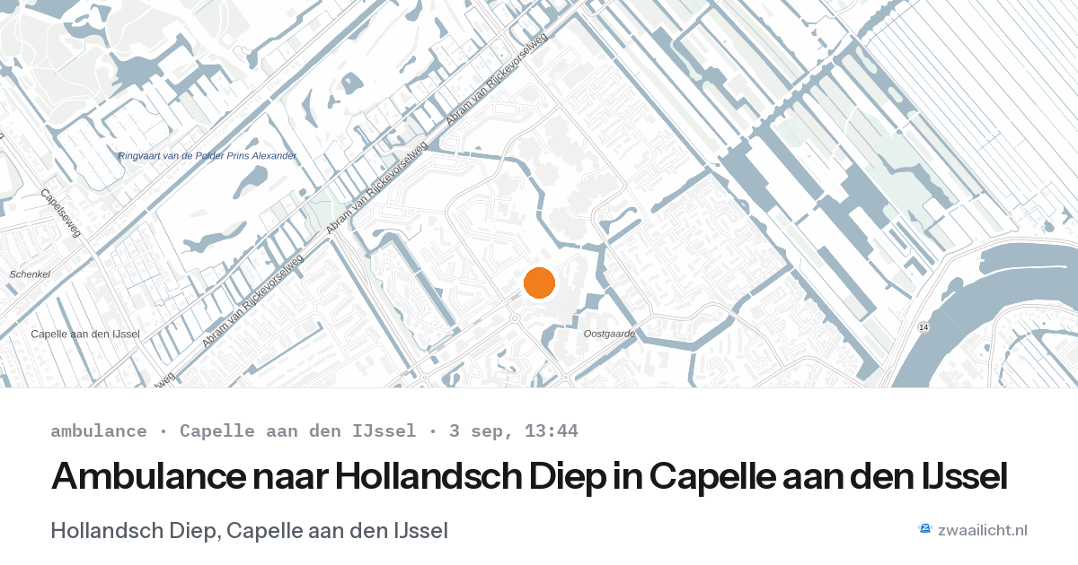 Ambulance naar Hollandsch Diep in Capelle aan den IJssel — 3 sep 2026
