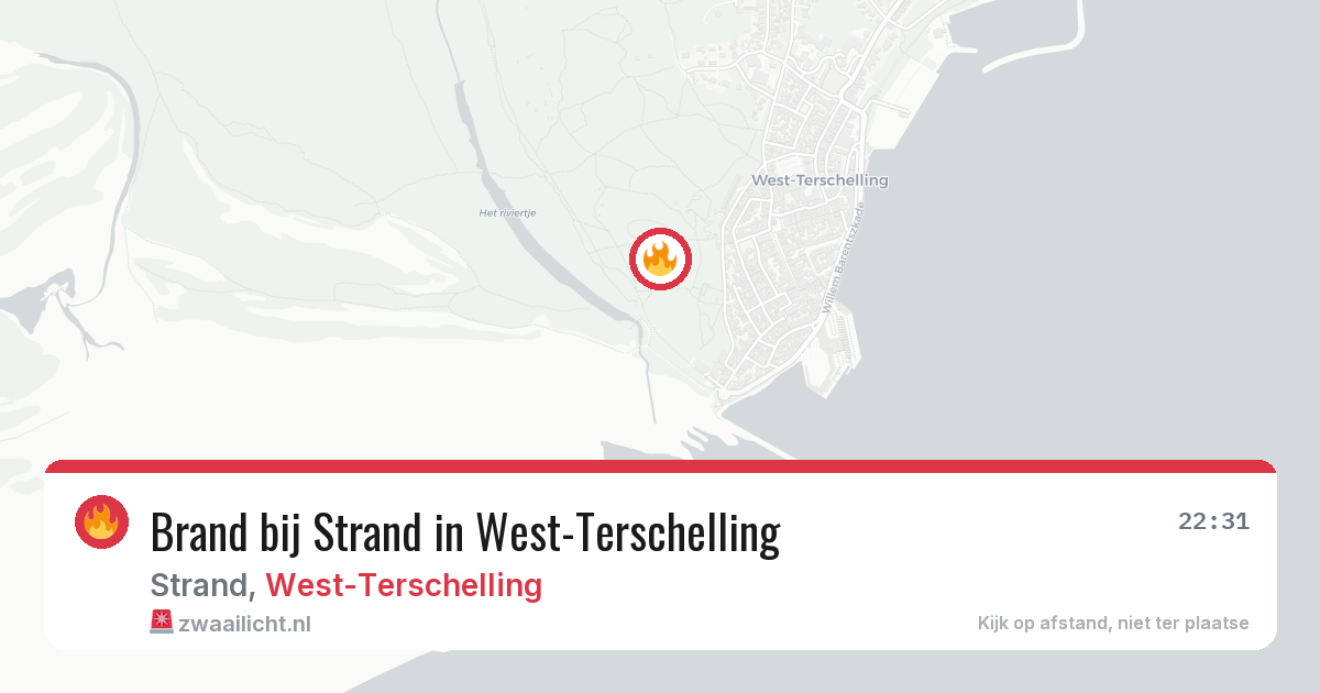 Brand bij Strand in West-Terschelling — 13 jun 2026