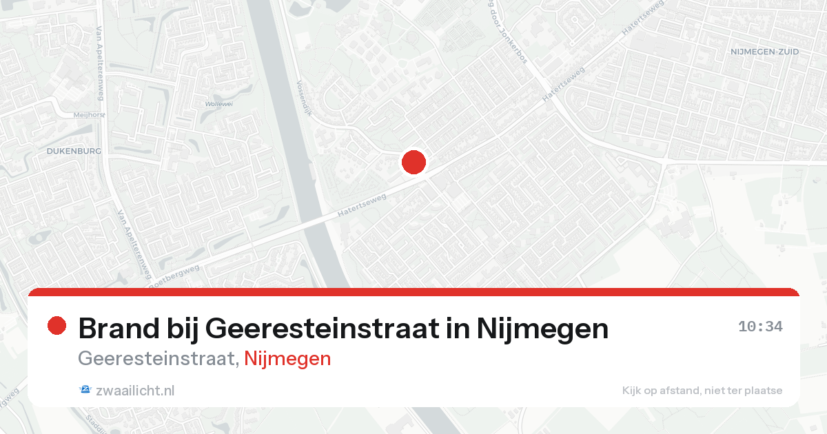 Brand bij Geeresteinstraat in Nijmegen — 19 aug 2026