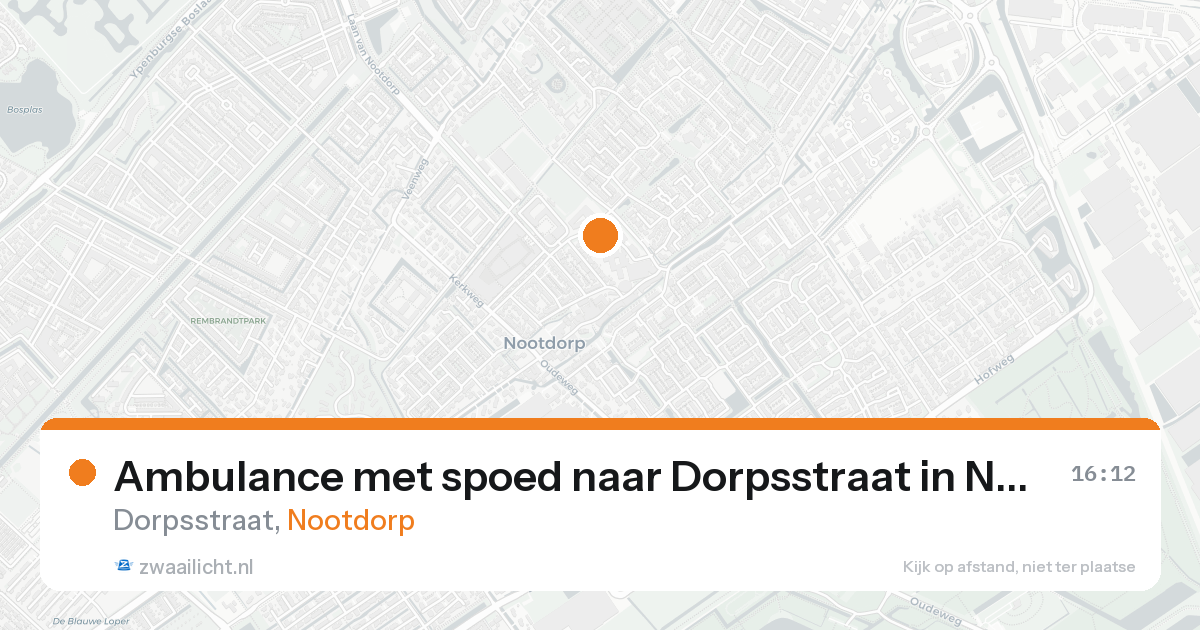 Ambulance met spoed naar Dorpsstraat in Nootdorp — 24 aug 2026
