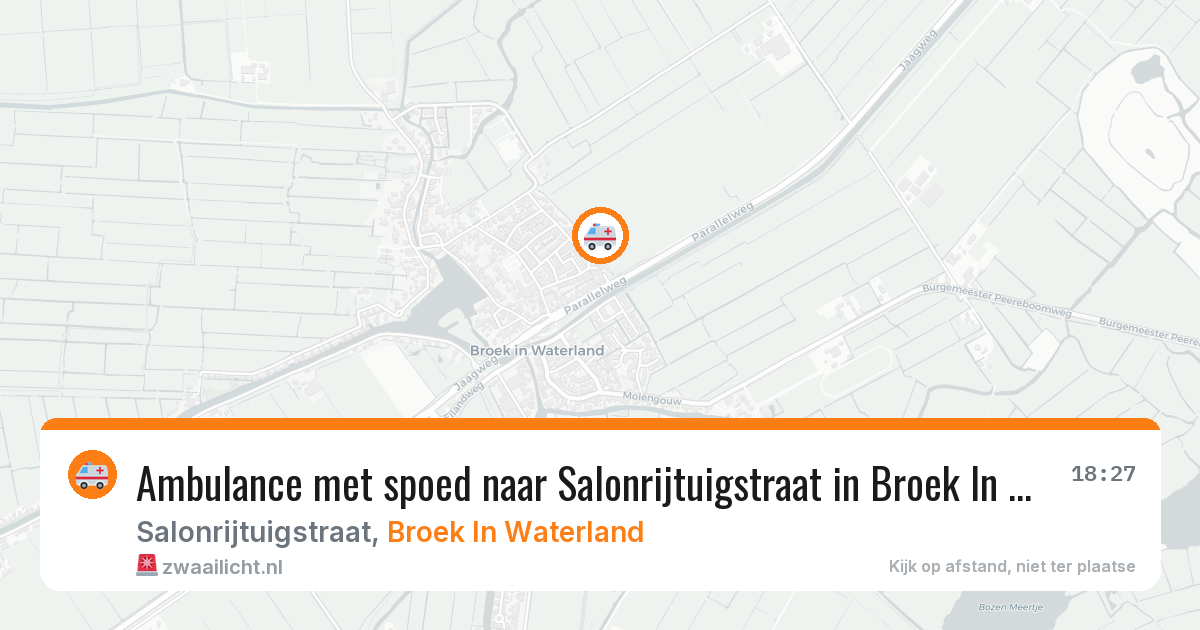 Ambulance met spoed naar Salonrijtuigstraat in Broek In Waterland — 30 jul 2026