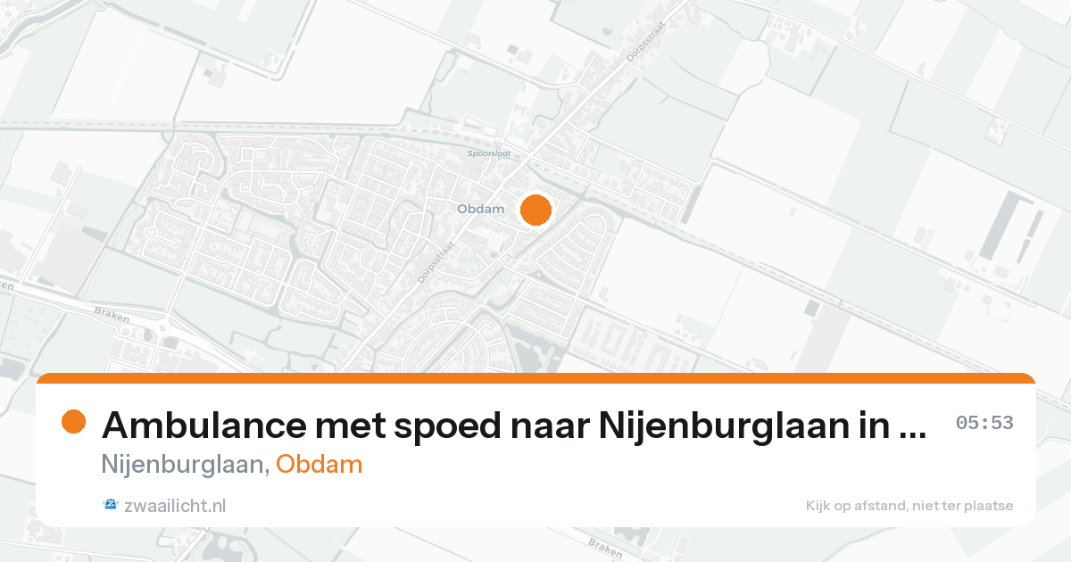 Ambulance met spoed naar Nijenburglaan in Obdam — 8 feb 2026
