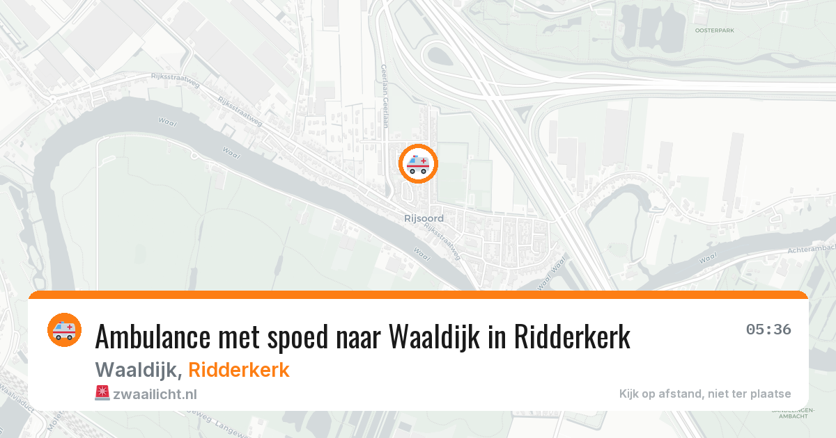 Ambulance met spoed naar Waaldijk in Ridderkerk — 19 jun 2026