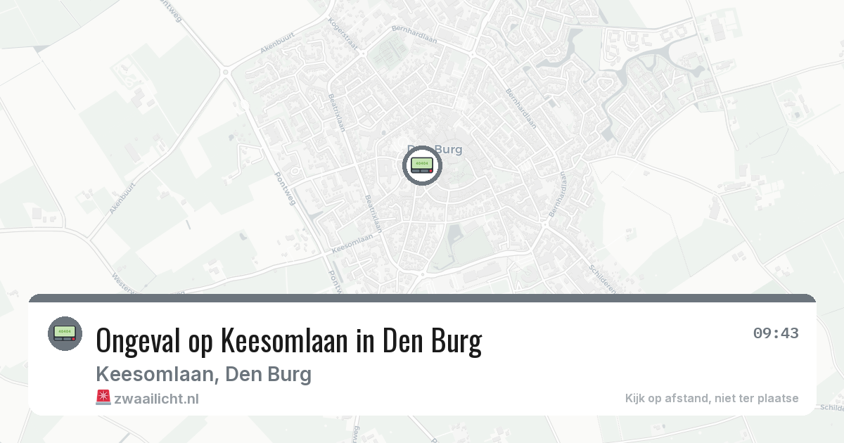 Ongeval op Keesomlaan in Den Burg — 15 feb 2026