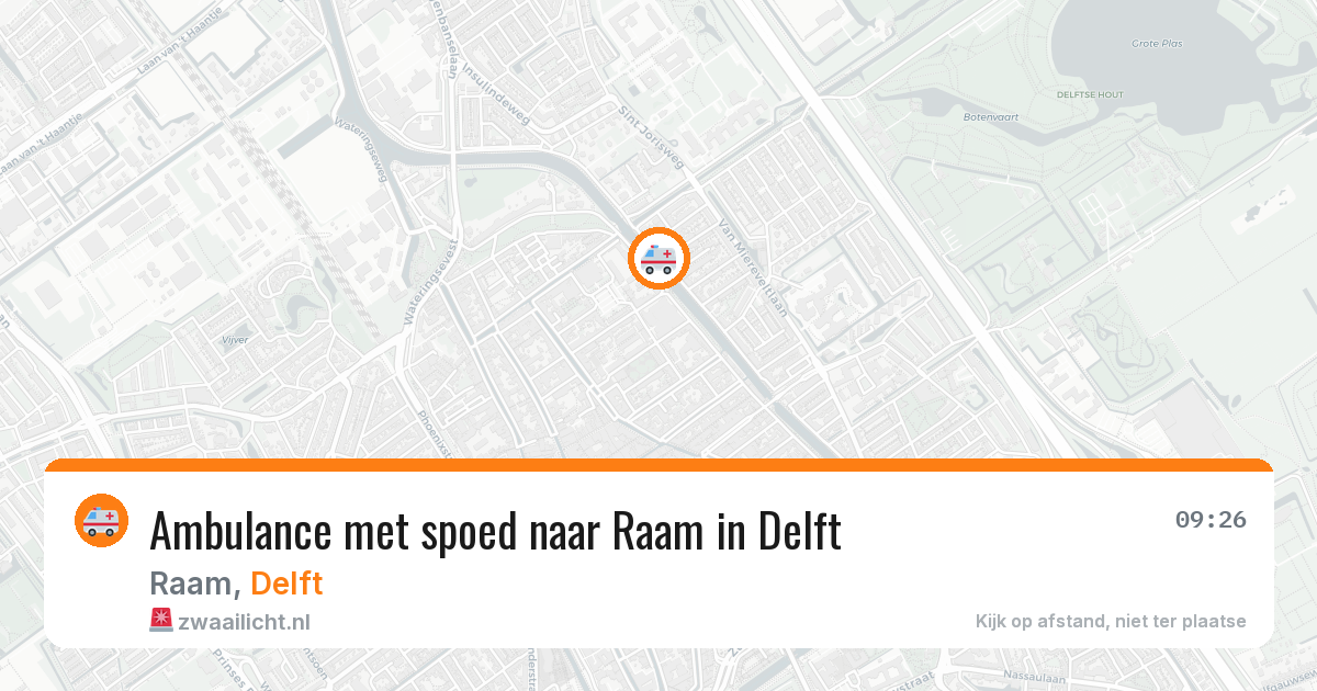 Ambulance met spoed naar Raam in Delft — 10 apr 2026
