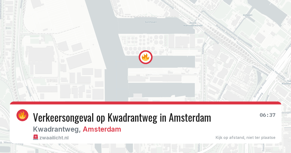 Verkeersongeval op Kwadrantweg in Amsterdam — 9 apr 2026